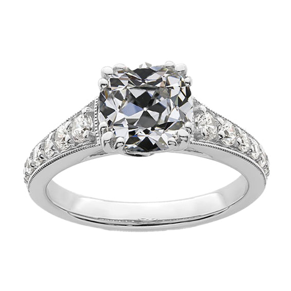 Engagement Ring Round & Cushion Old Mine European