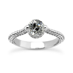 Engagement Ring With Accents Old Mine Cut Diamond 4.75 Carats