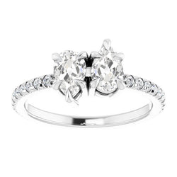 Engagement Round & Pear Old Miner Real Natural Earth Mined Diamond Ring Prong Set 4.50 Carats