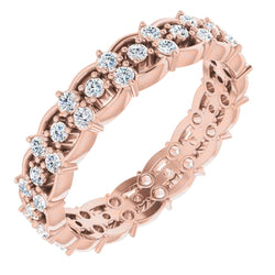 Eternity Wedding Band 1.50 Carats Round Diamond Rose Gold Jewelry