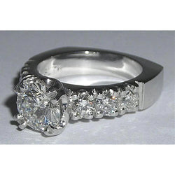 Euro Shank Diamond Round Cut Antique Style Engagement Ring Gold