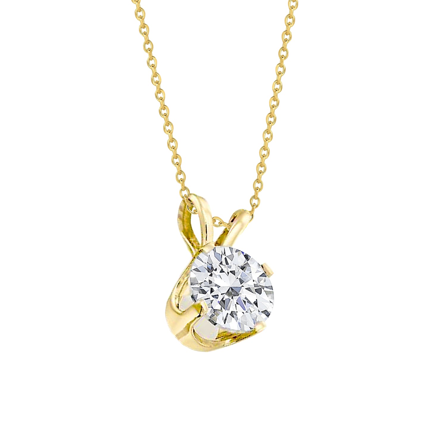 F Vs1 Solitaire 1.75 Carat Natural Earth Mined Diamond Pendant Necklace Yellow Gold 14K