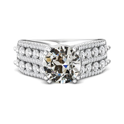 Fancy Natural Earth Mined Diamond Anniversary Ring Old Cut Double Prong Set 8.50 Carats