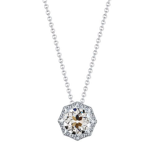 natural round diamond 1.50ct pendant front view