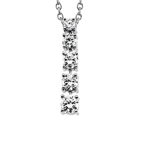 Five Stone Diamond Journey Pendant Slide 2.35 Carats White Gold 14K