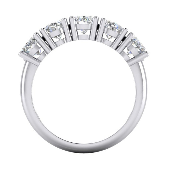 3.75 Ct Oval Cut Natural Earth Mined Diamond 5 Stone Half Eternity