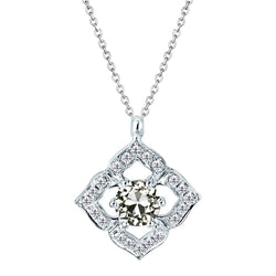 Natural Diamond Pendant 2.50ct - White Gold 14K
