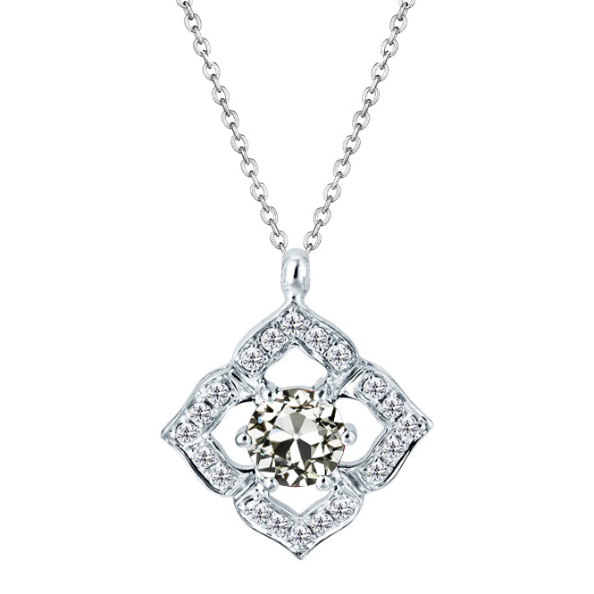 natural round diamond 2.50ct pendant front view