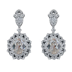 Natural Diamond Earring 4ct - White Gold 14K