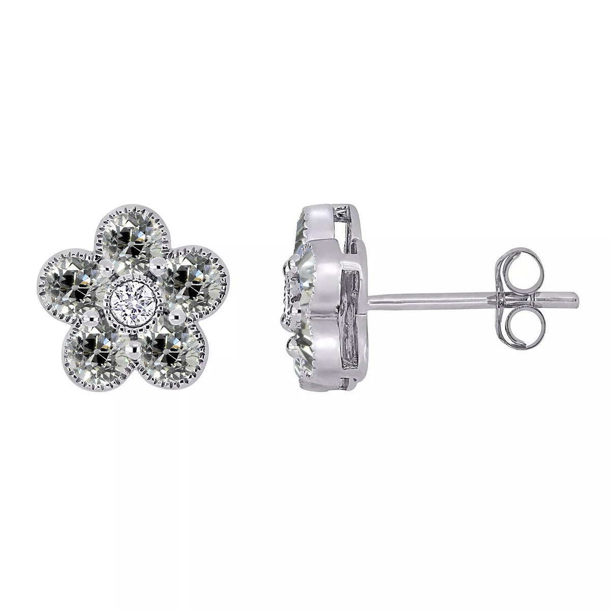 Diamond Stud Earrings Push Backs Old Miner