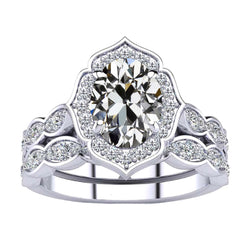 Natural Diamond Ring 4.50ct - White Gold 14K