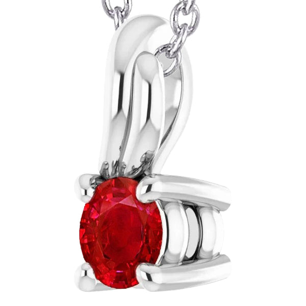 Products Four Prong Round Ruby Pendant 1 Carat