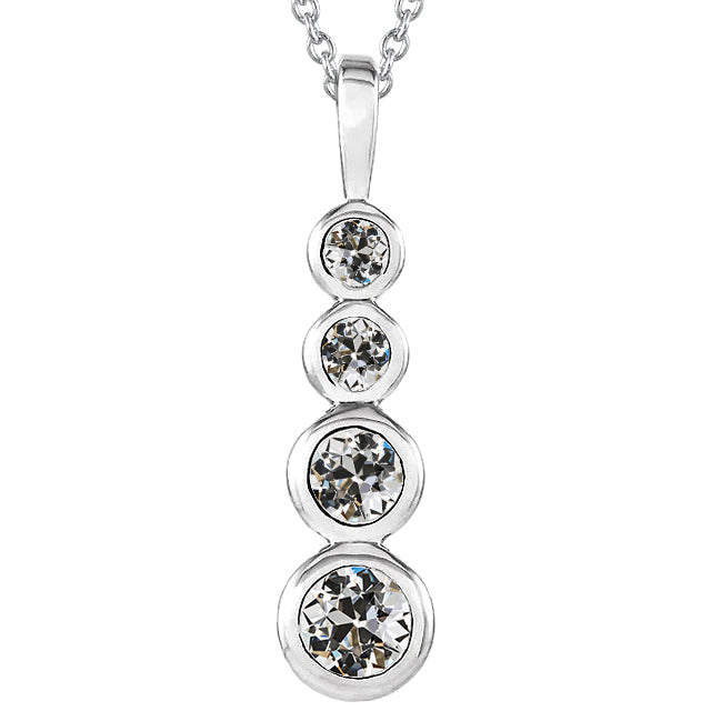 Four Stone Diamond Pendant Old Miner 4 Carats 