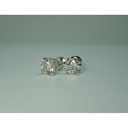natural round diamond 2.50ct earring front view