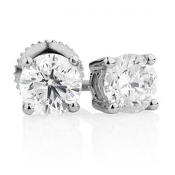 Gorgeous Round Solitaire 4 Carats Lab Grown Diamond Stud Earrings Women