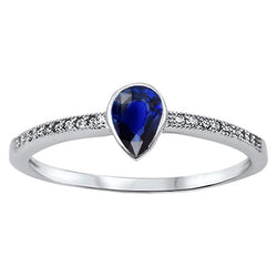 Gemstone Ring 1.50 Carats Bezel Set Pear Cut Sapphire