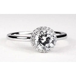 Custom Jewelry Halo Setting Engagement Ring 1.50 Carats