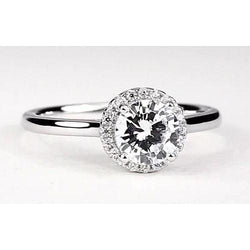 Custom Jewelry Halo Setting Engagement Ring 1.50 Carats Natural Earth Mined Diamond