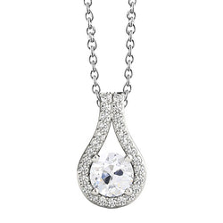 Natural Diamond Pendant 2.50ct - White Gold 14K
