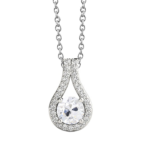 natural round diamond 2.50ct pendant front view