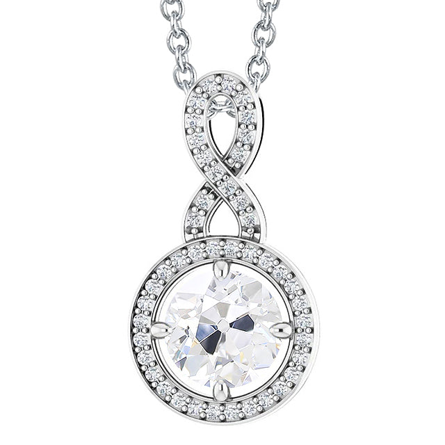 Gold 14K Diamond Pendant Round Cut Old Miner