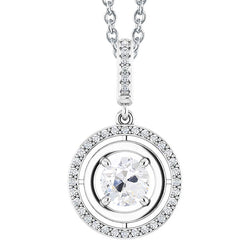 Natural Diamond Pendant 2.50ct - White Gold 14K