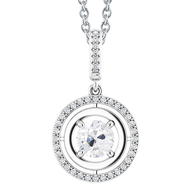 natural round diamond 2.50ct pendant front view