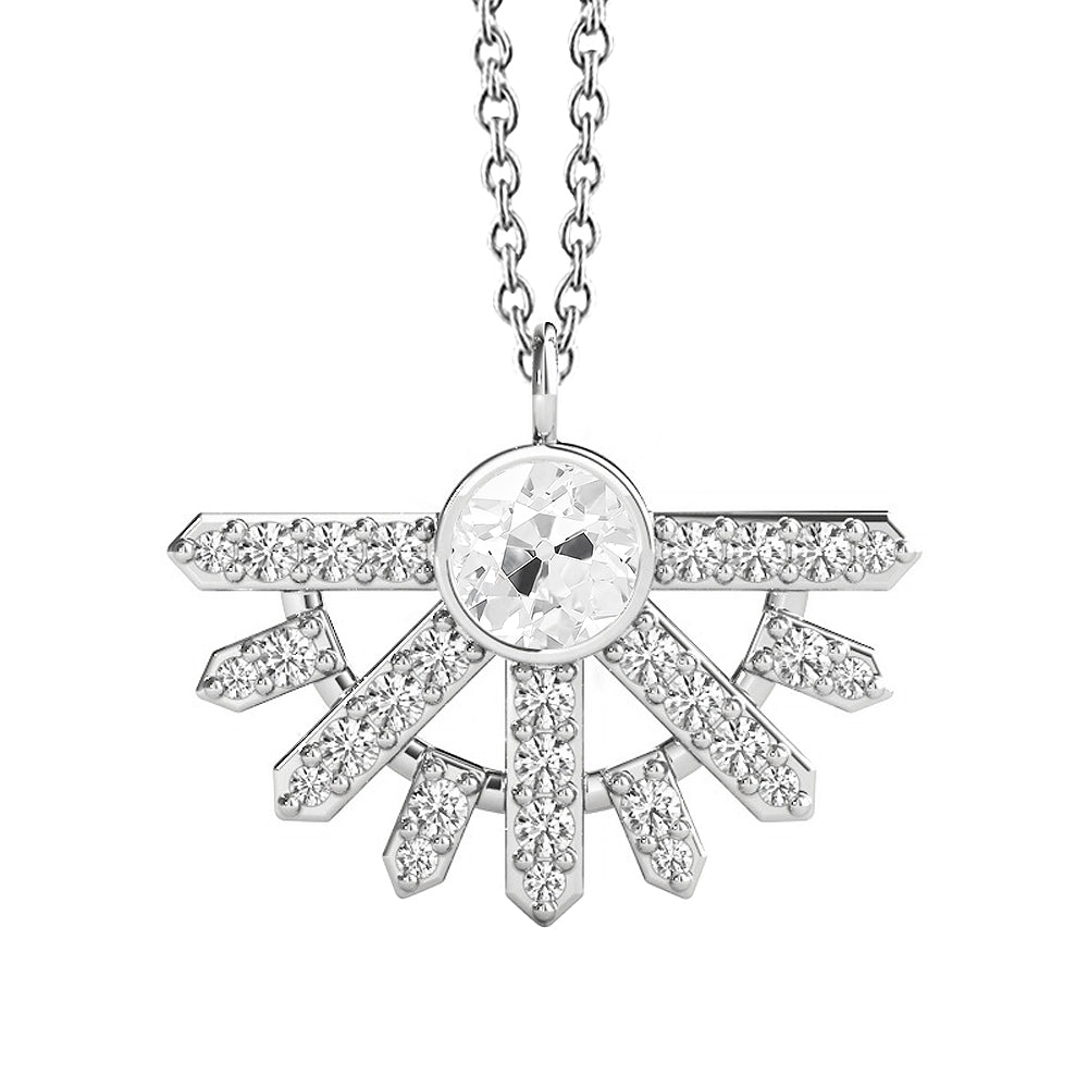 Gold Diamond Pendant Old Miner Bezel Set