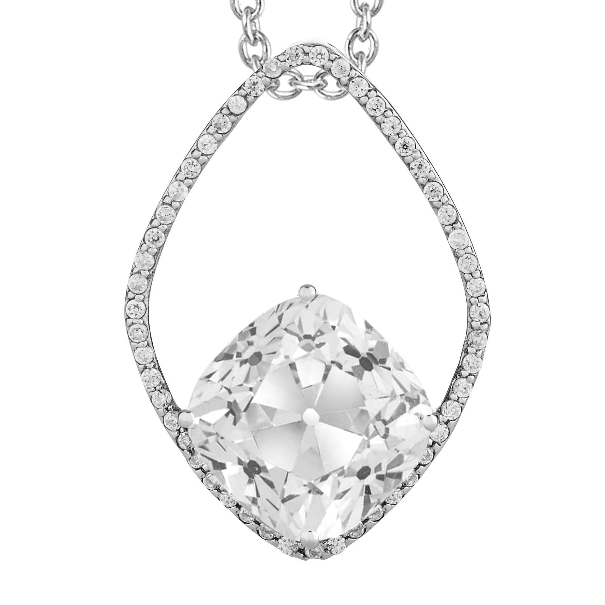 Gold Diamond Pendant Old Miner Cut Prong Set