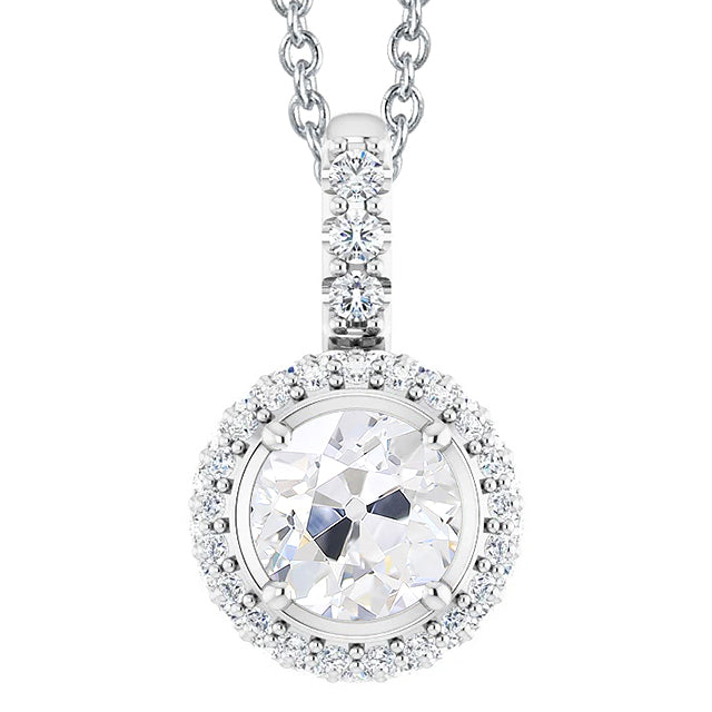 natural round diamond 4.50ct pendant front view