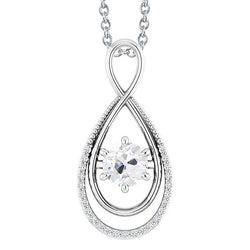 Gold 14K Old Cut Natural Earth Mined Diamond Pendant With Chain 2 Carats Infinity Style