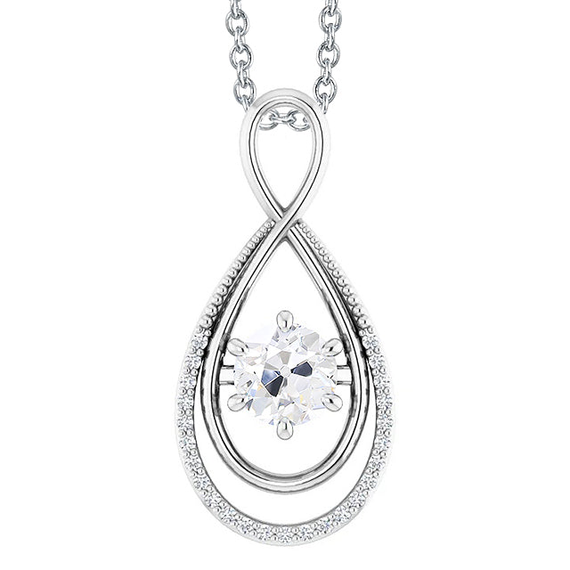 Gold Old Miner Cut Diamond Pendant With Chain