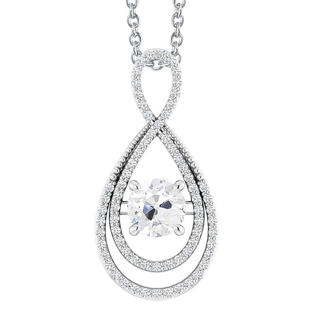 Gold Old Miner Cut Diamond Pendant With Chain