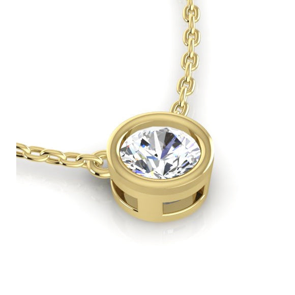 Gold Bezel Diamond Pendant