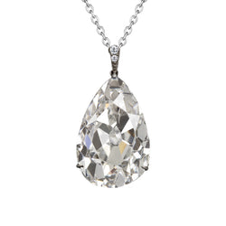 Gold Natural Diamond Necklace 2.50 Carats Pear Old Miner