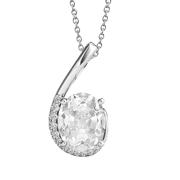 Diamond Pendant Curved Round & Oval Old Miner