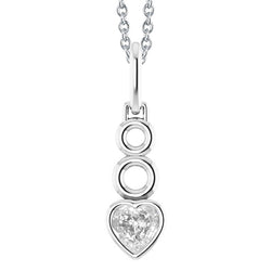 Gold Natural Earth Mined Diamond Pendant Heart Old Cut With Chain Bezel Set 1.50 Carats