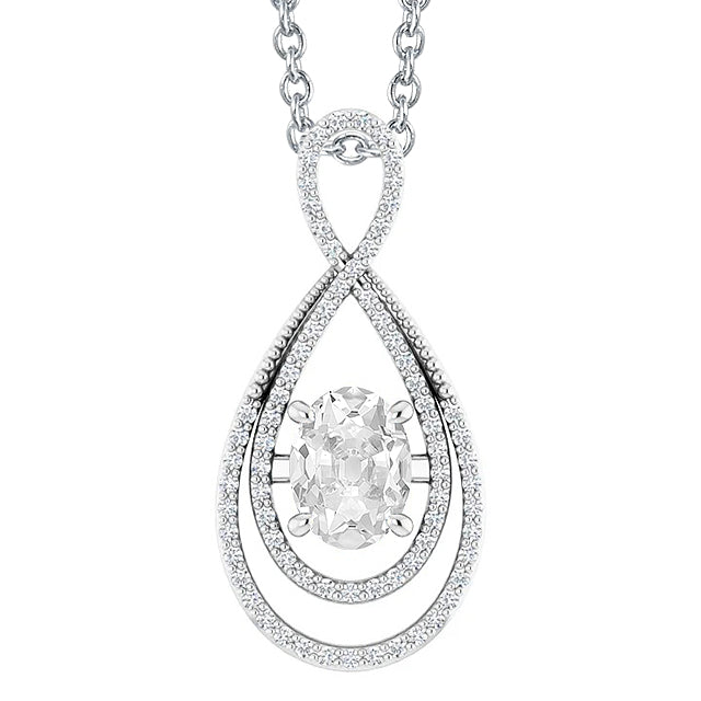 Gold Diamond Pendant Pear Shaped Old Miner