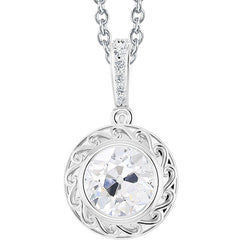 Gold Real Natural Earth Mined Diamond Pendant Round Old Cut With Bail Bezel Set 2.50 Carats