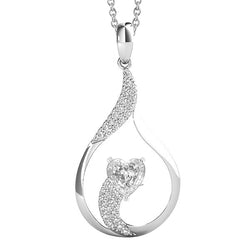 Gold Natural Earth Mined Diamond Pendant Round & Heart Old Miner Double Prong Set 2 Carats