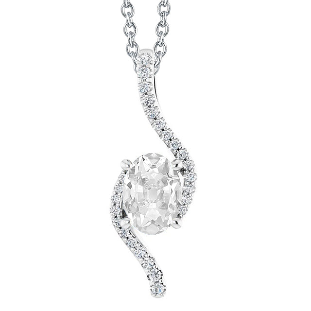 natural round diamond 3.50ct pendant front view