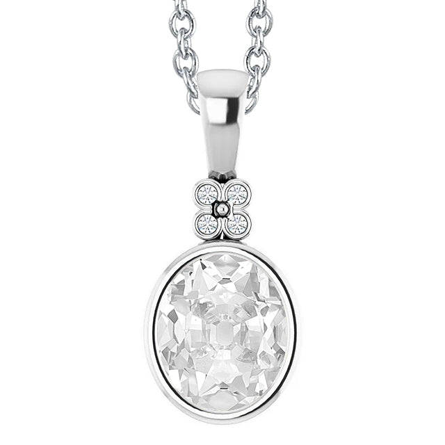 Diamond Pendant Round & Oval Old Miner Bezel Set