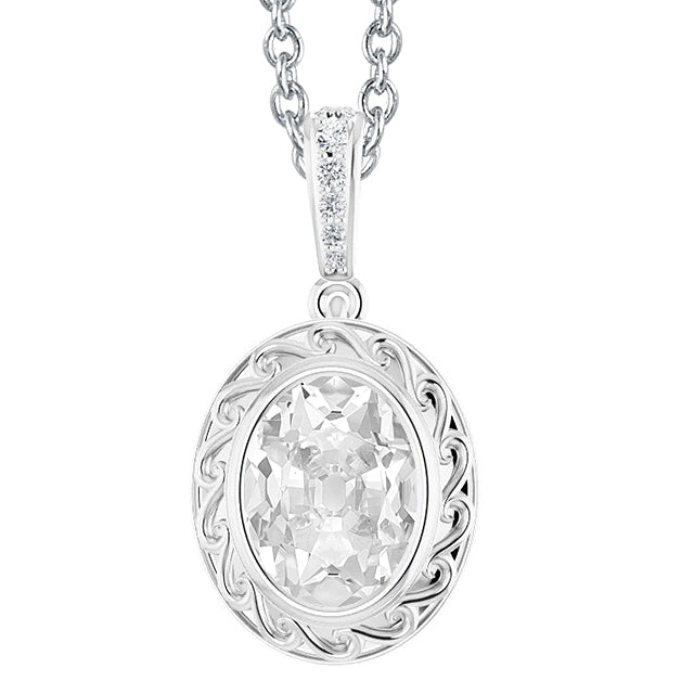Gold Diamond Pendant With Bail Bezel Set
