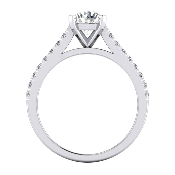  Lady’s Solitaire Ring with Accents White Gold Diamond  