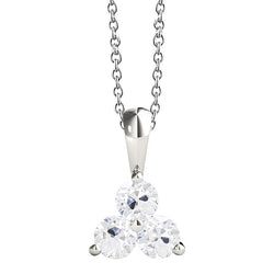 Gold Real Natural Earth Mined Diamond Three Stone Pendant Round Old Miner Prong Set 3 Carats