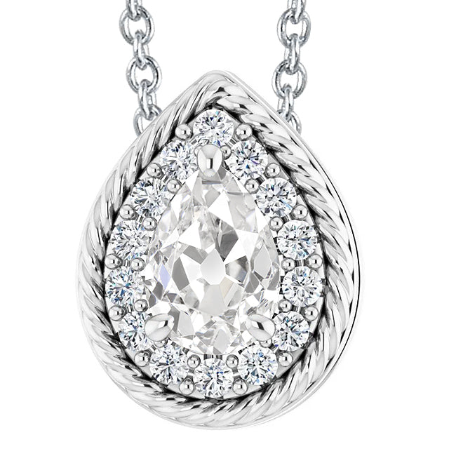 natural round diamond 6.50ct pendant front view