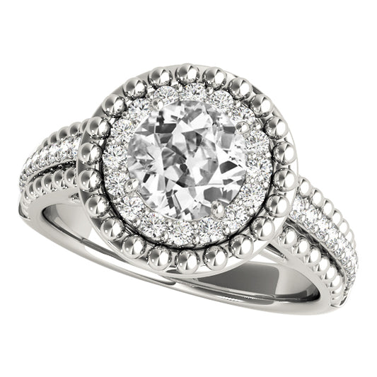 natural round diamond 5ct ring front view