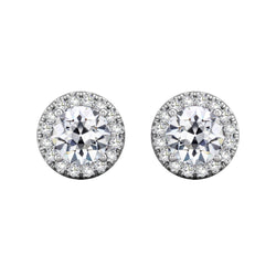 Gold Halo Stud Earrings 5.25 Carats Diamond Old Miner Jewelry