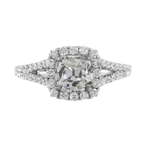 natural round diamond 2ct ring front view