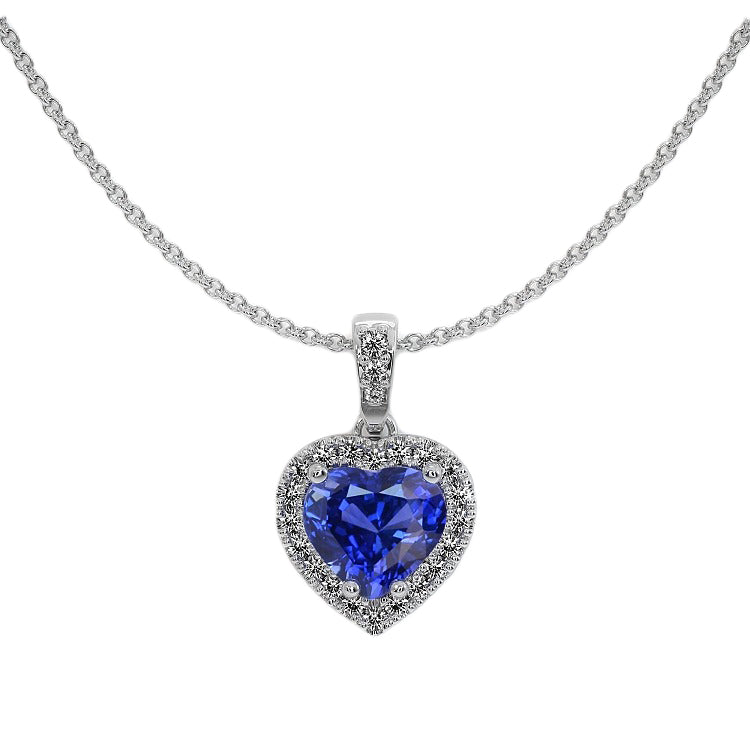 Gold Heart Gemstone Diamond Pendant With Chain